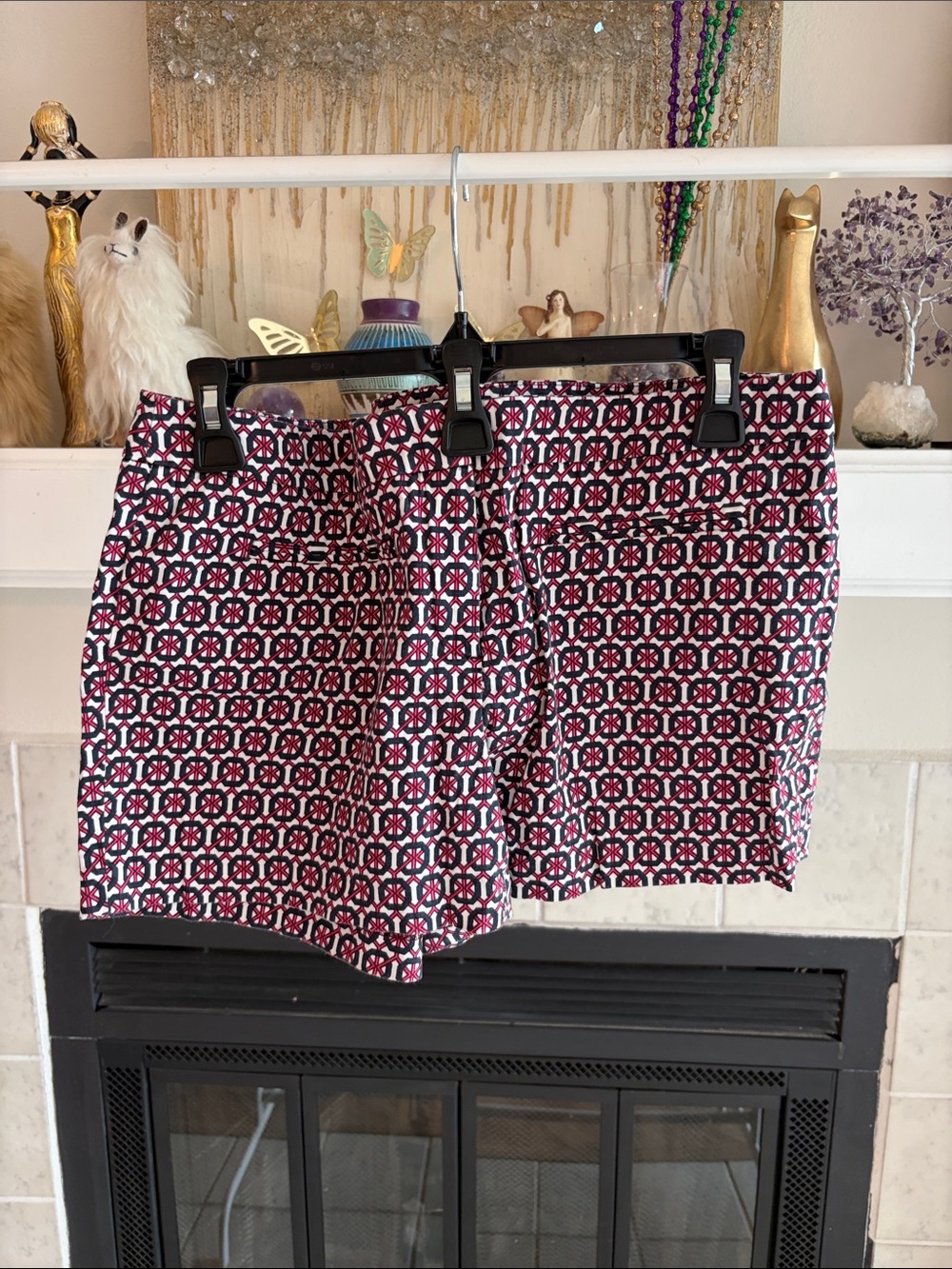 Dalia Collection Black & Pink Geometric Woven Shorts